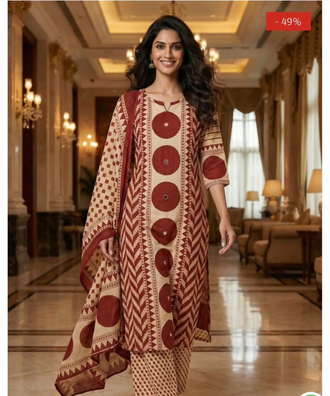 Ajrakh Cotton Suit Set - Image 6