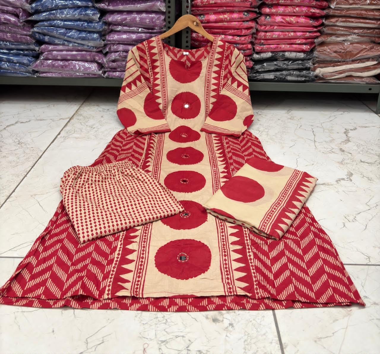 Ajrakh Cotton Suit Set - Image 12